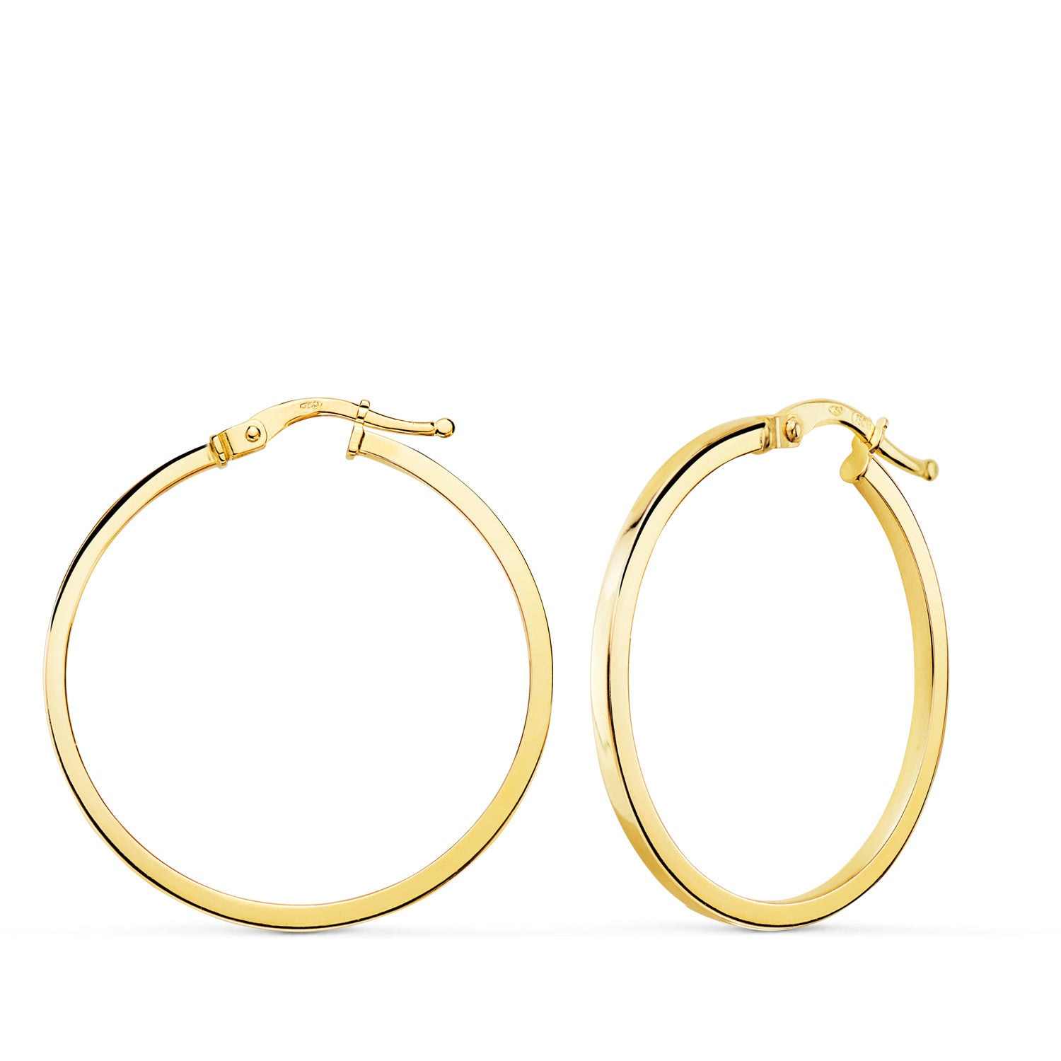 18K Créoles Or Jaune Losanges 33 X 1.50 mm