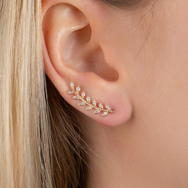 Contours - Laurels - Gold Plated - Earrings view 3