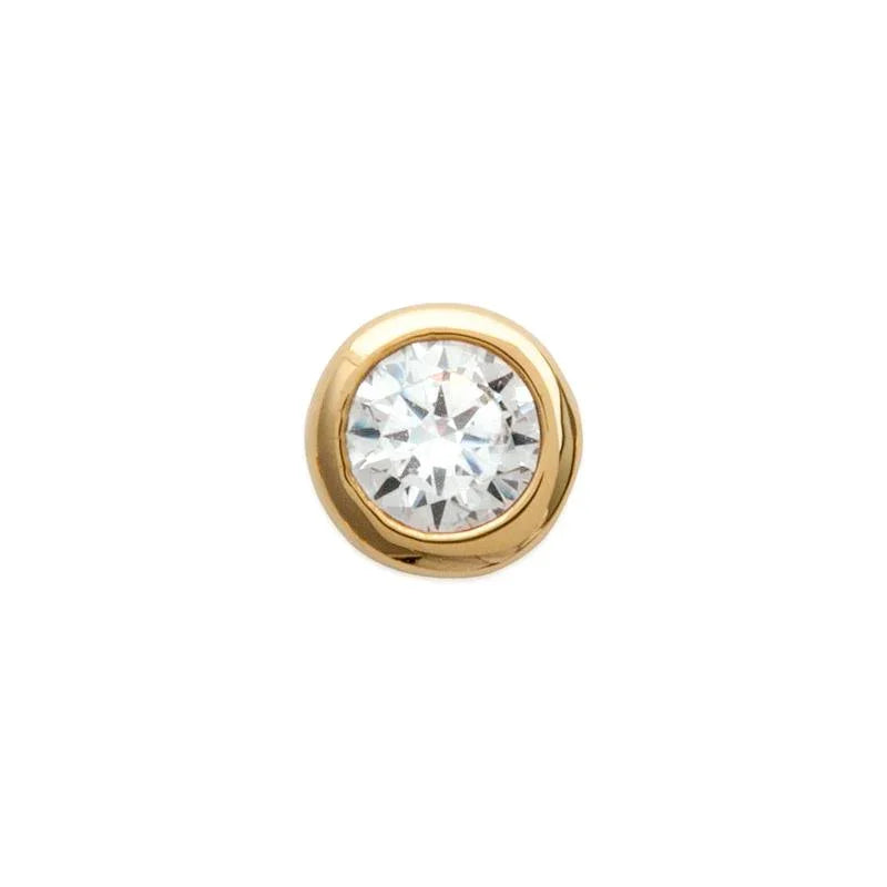 クローズドセッティング - 金メッキ - 片耳スタッドビュー 2