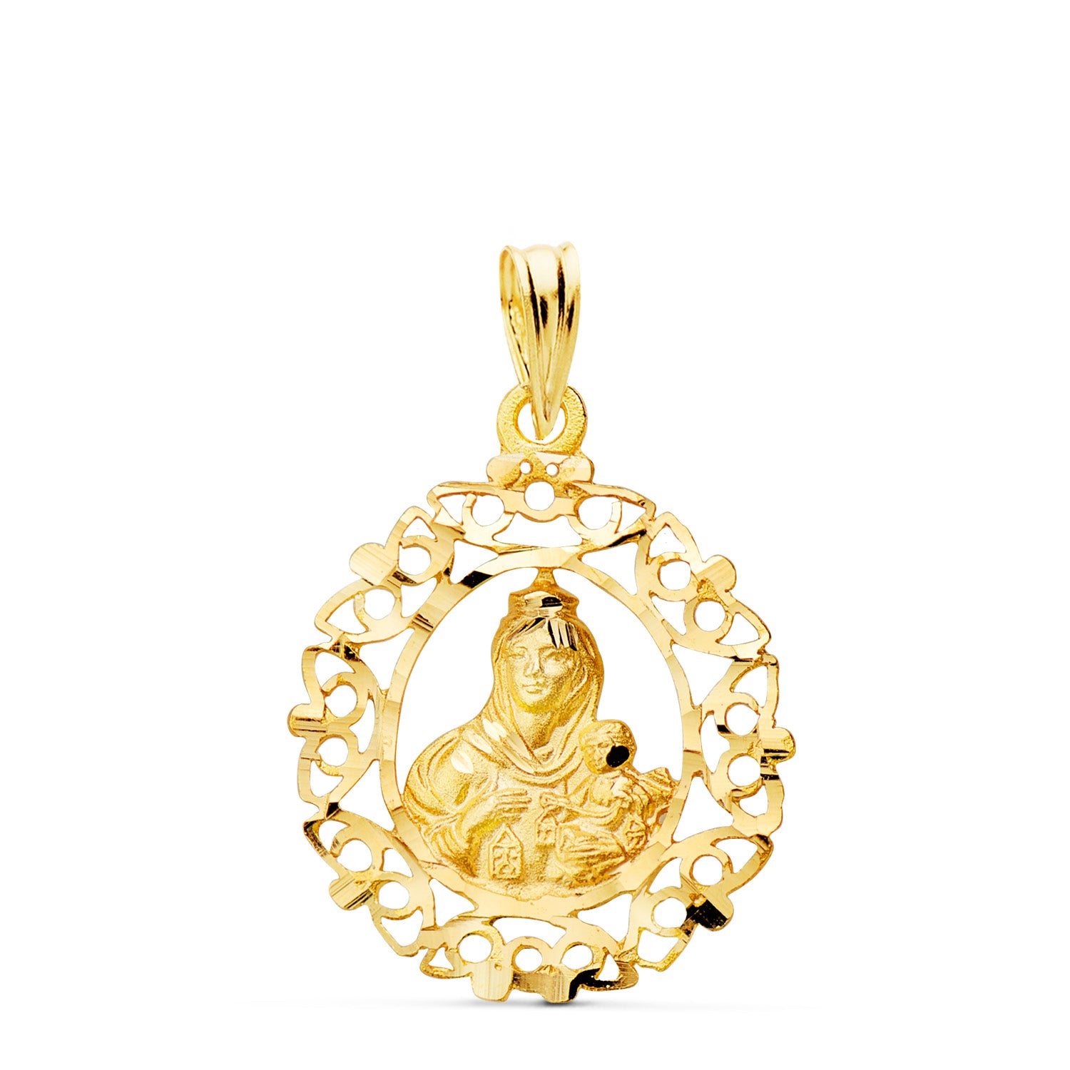 Medalha Virgem do Monte Carmelo 18K 25 X 20 mm