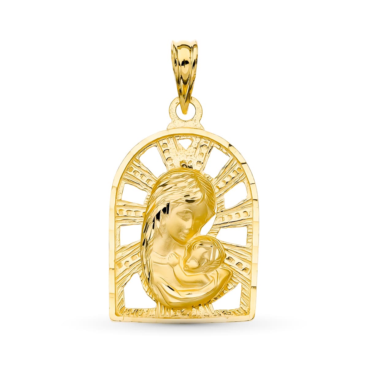 18K gul guld jomfrumodermedalje 23 X 15 mm