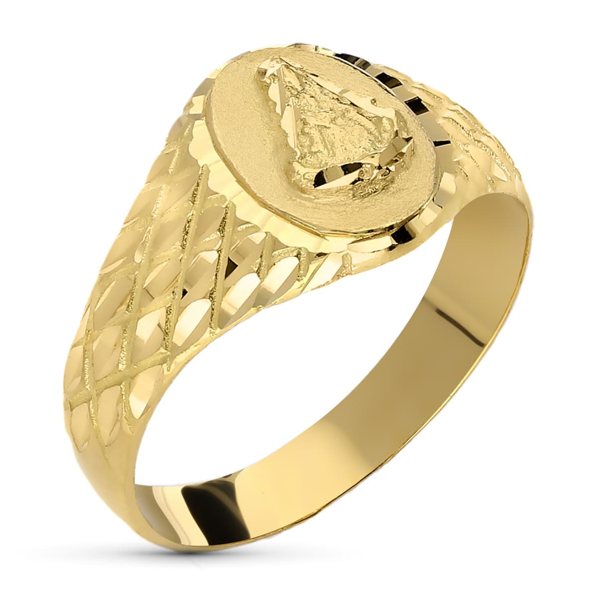 18K Knight Gul Guld Virgin Rocio