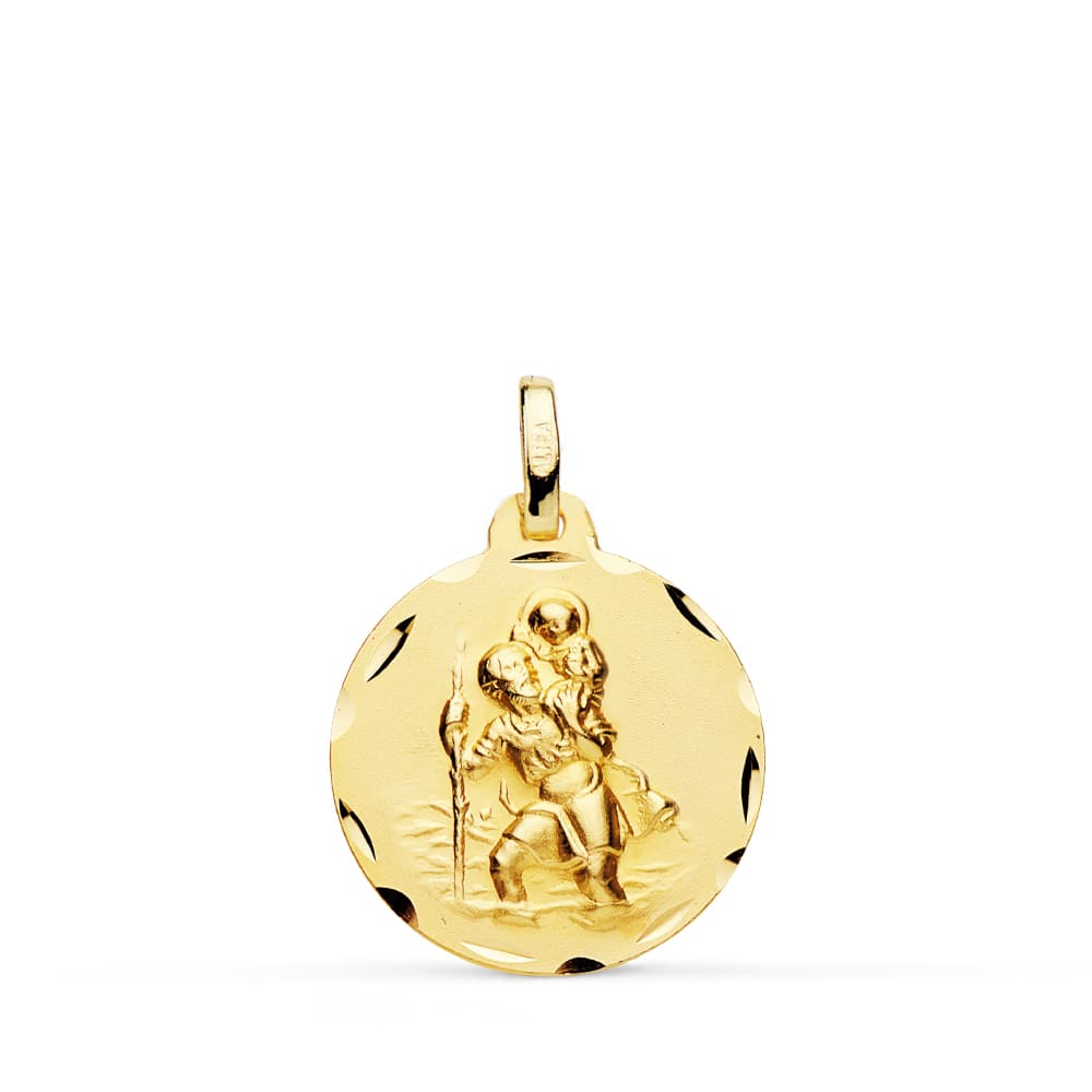 18K Saint Christopher Medalje 18 mm
