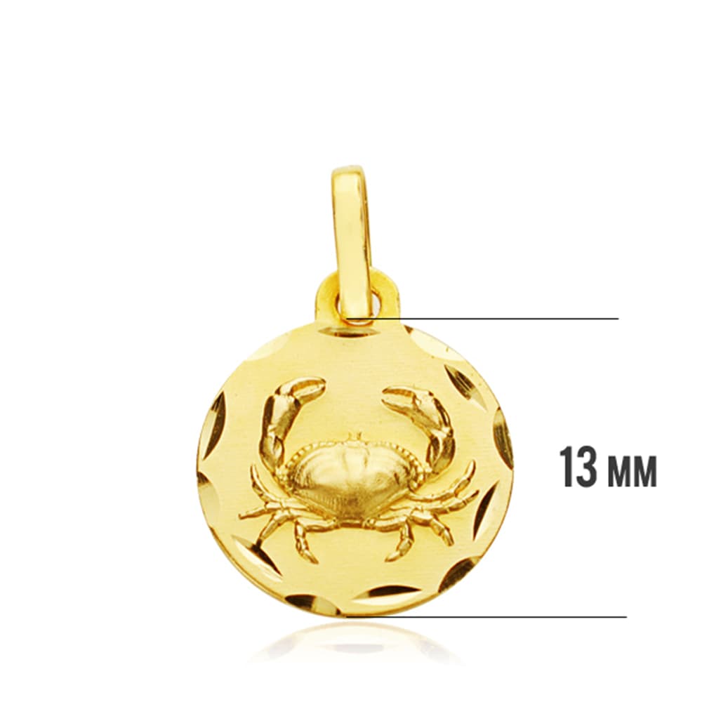 18K Yengeç Burcu Madalyası 13MM