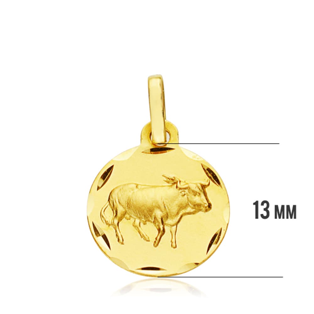 18K Stier-Sternzeichen-Medaille 13MM