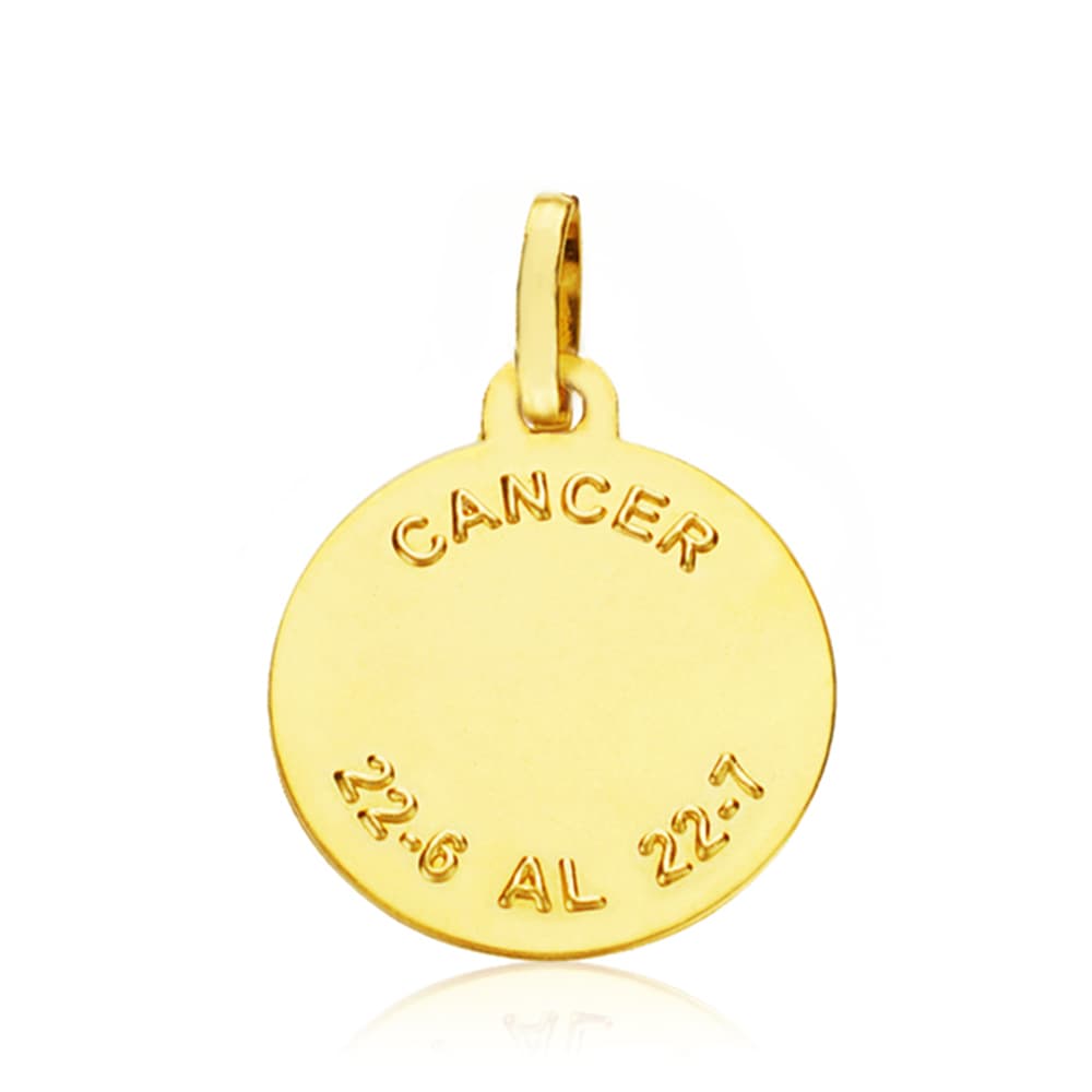 Placa Horoscop Rac Aur Galben 18K 16 mm