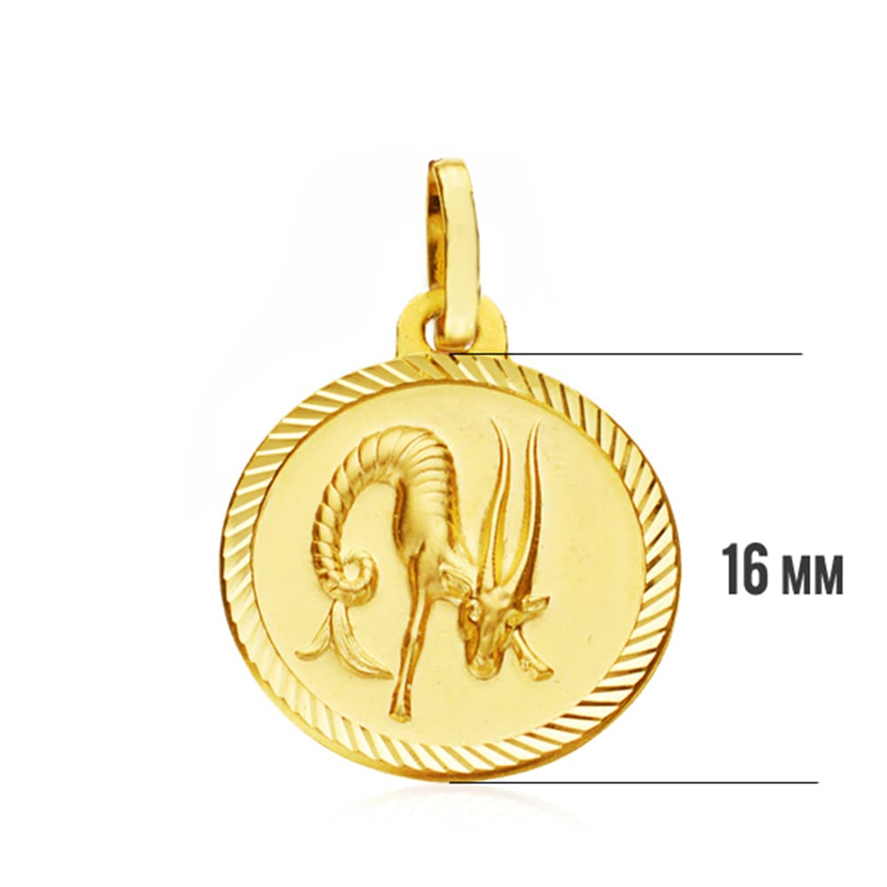 Placa Horoscop Capricorn Aur Galben 18K 16 mm