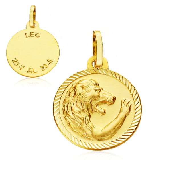18K Gul Guld Léon Horoskopplade 16 mm