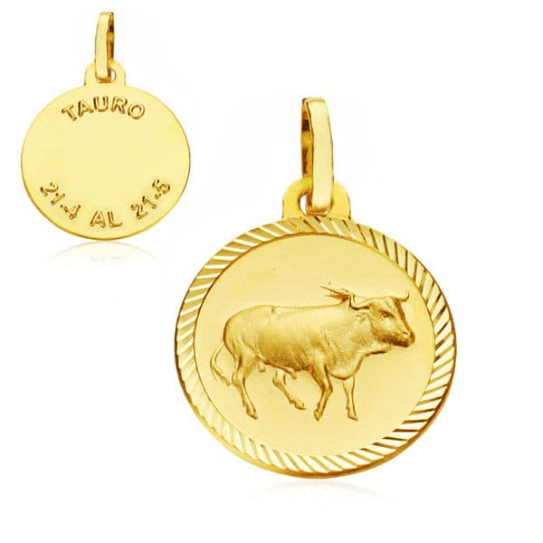 18K Stier-Sternzeichen-Medaille 20 mm