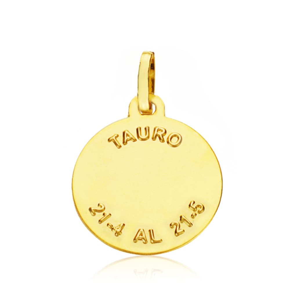 Placa Horoscop Taur din Aur Galben 18K 16 mm