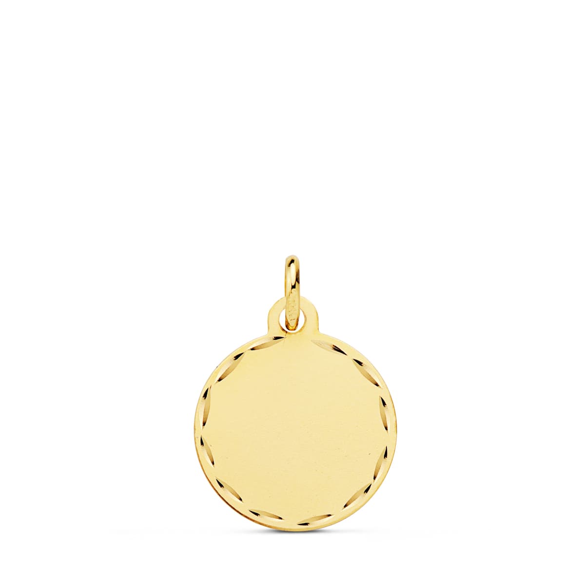 Piatto Disco Oro Giallo Opaco Liscio 18K PIATTO DIAMANTATO 14 mm