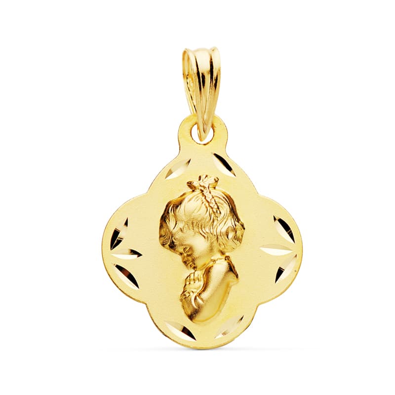 18K Virgin Child Medal 19X16 mm