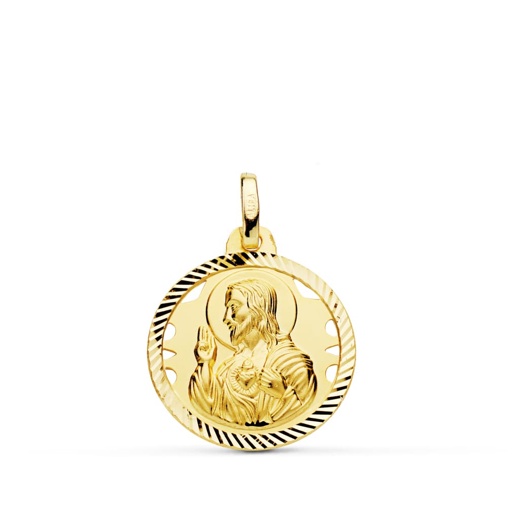 18K Jesu hellige hjerte-medalje 18MM