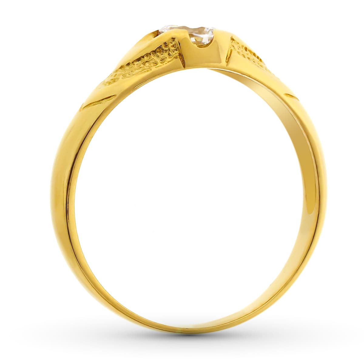 Solitaire Cadet 18K geel goud Breedte 6 mm Zirkonia 4 mm Zonder voering