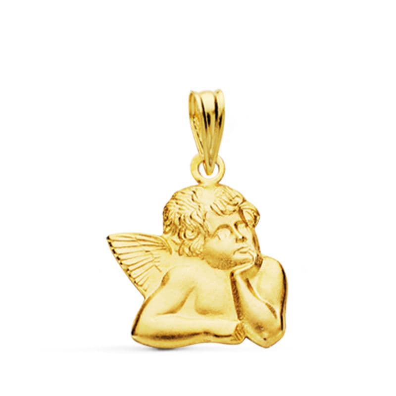 Médaille Silhouette Angel Burlon 18K Or Jaune Petit 14 mm