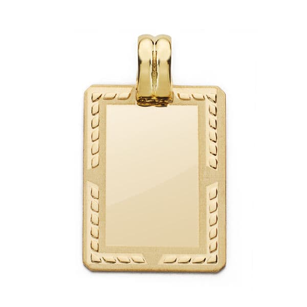 Placa Oro Amarillo 18K Rectangular 24X17 mm