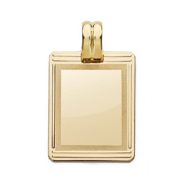 Placa Oro Amarillo 18K Rectangular 24X17 mm