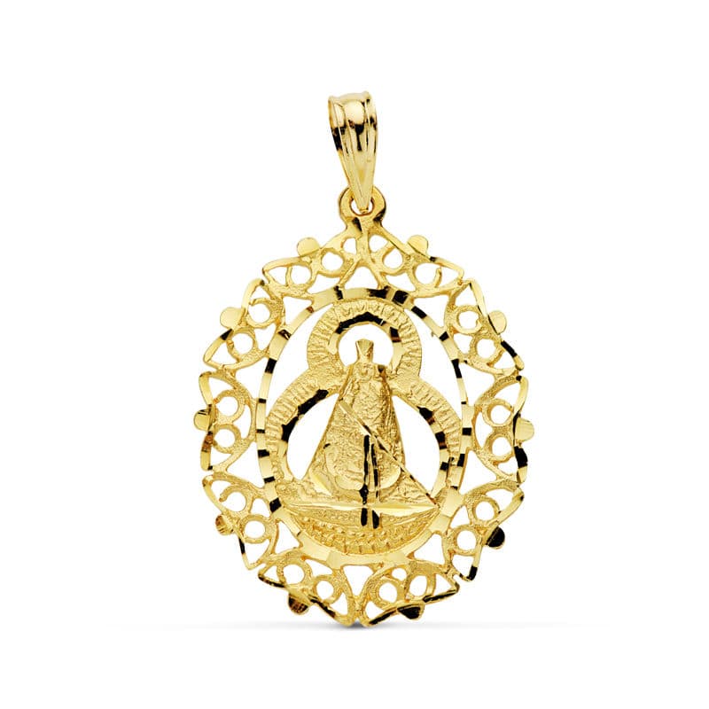 18K Medaille Jungfrau von Cabeza 28 x 21 mm