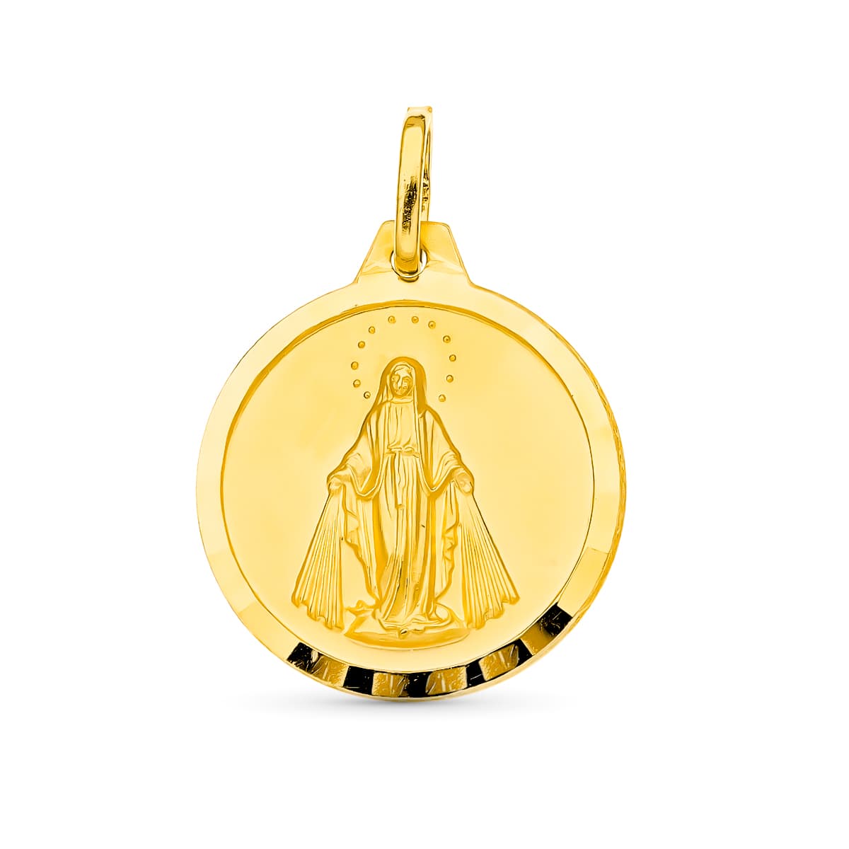18K gul guld mirakuløse jomfrumedalje 20 mm