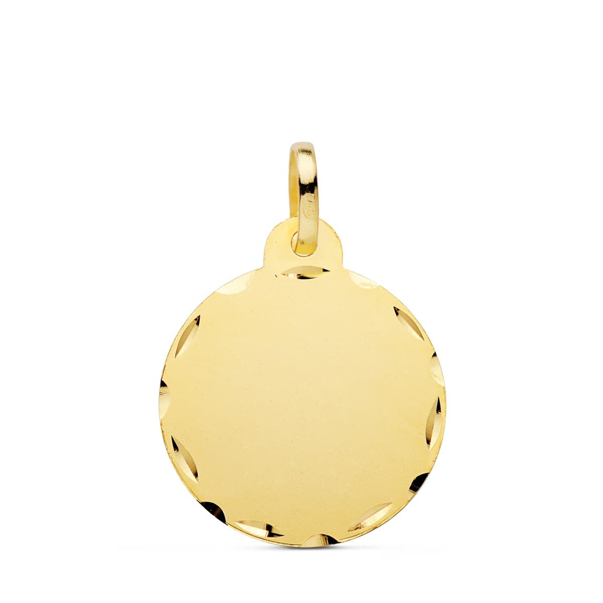 Plaque Or Jaune 18K Disque Lisse DIAMANTÉE20 mm