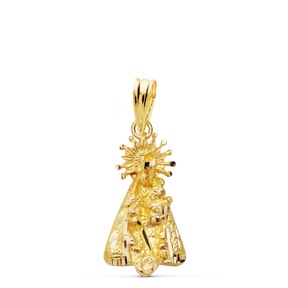 Médaille Silhouette Vierge du Utile Or Jaune 18K 20X10 mm