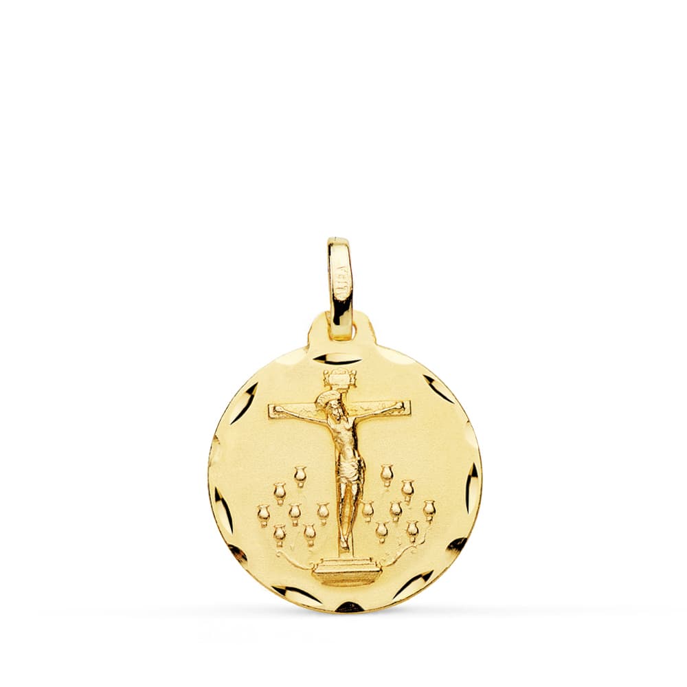 Medalia Hristos răstignit 18K 18 mm