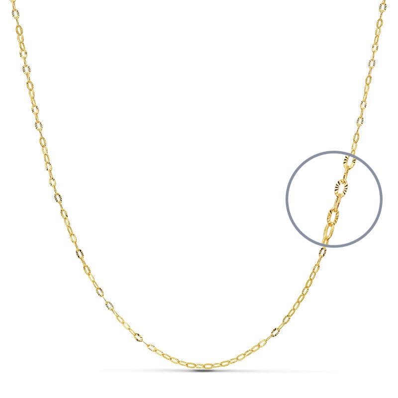 18K Solid Yellow Gold Forced Chain 40 CMX1 mm
