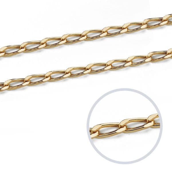18K Pferdegliederkette 60 cm Hohl 6 mm