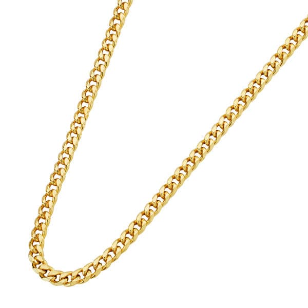 Chaîne à Barbe Creuse en Or Jaune 18K Longueur : 60 Cm Largeur : 2,5 mm