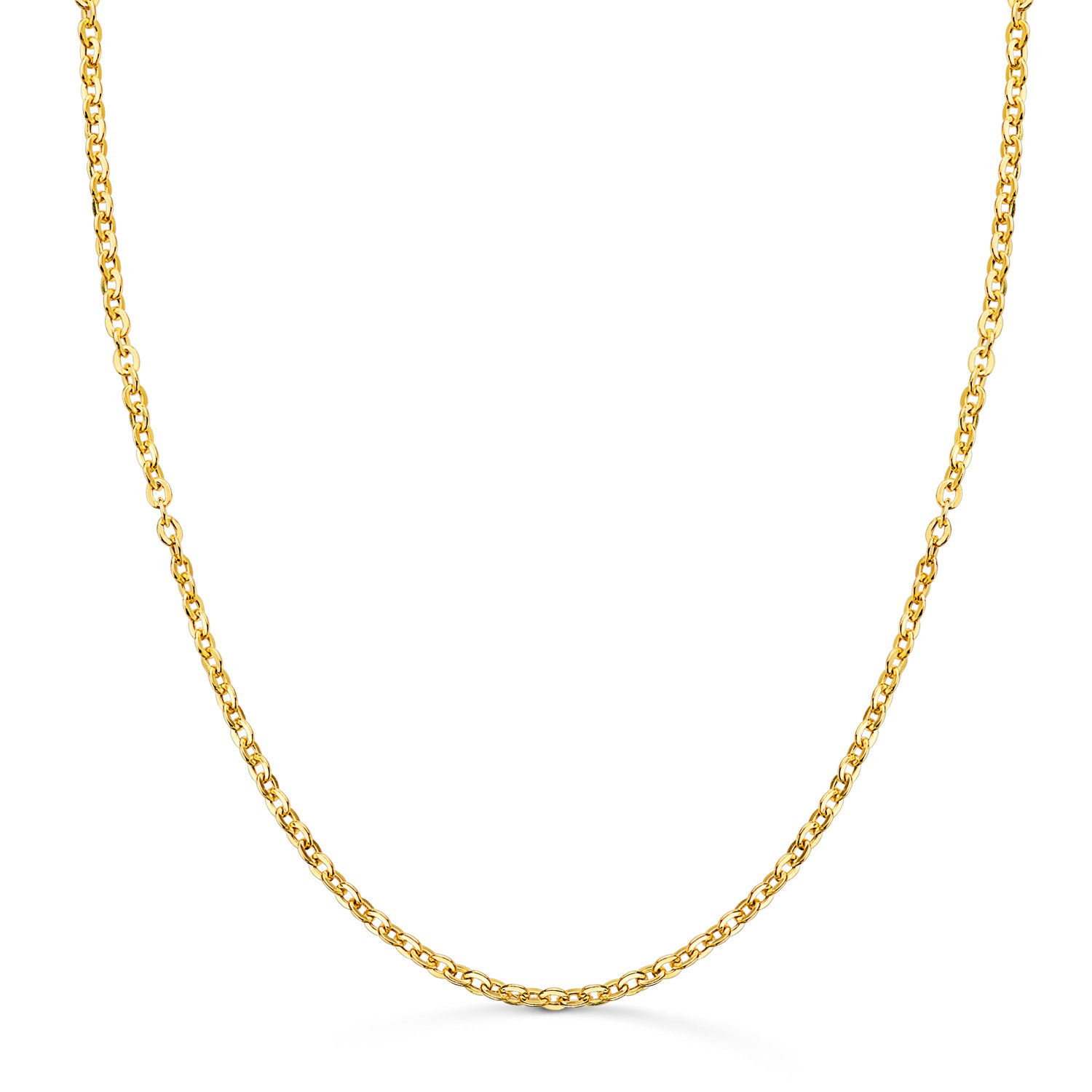 Cadena Cable Hueca Oro Amarillo 18K 40 Cm.
