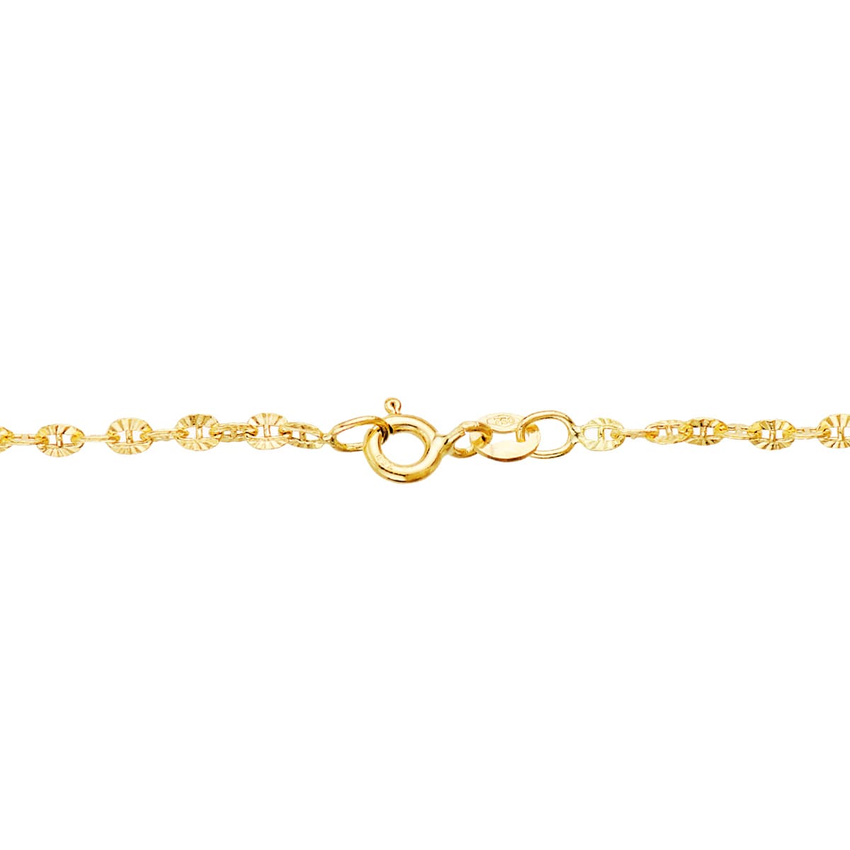 18K Chaîne en Or Jaune Creuse Facetté Forçat. Longueur 45CM - Largeur 2MM