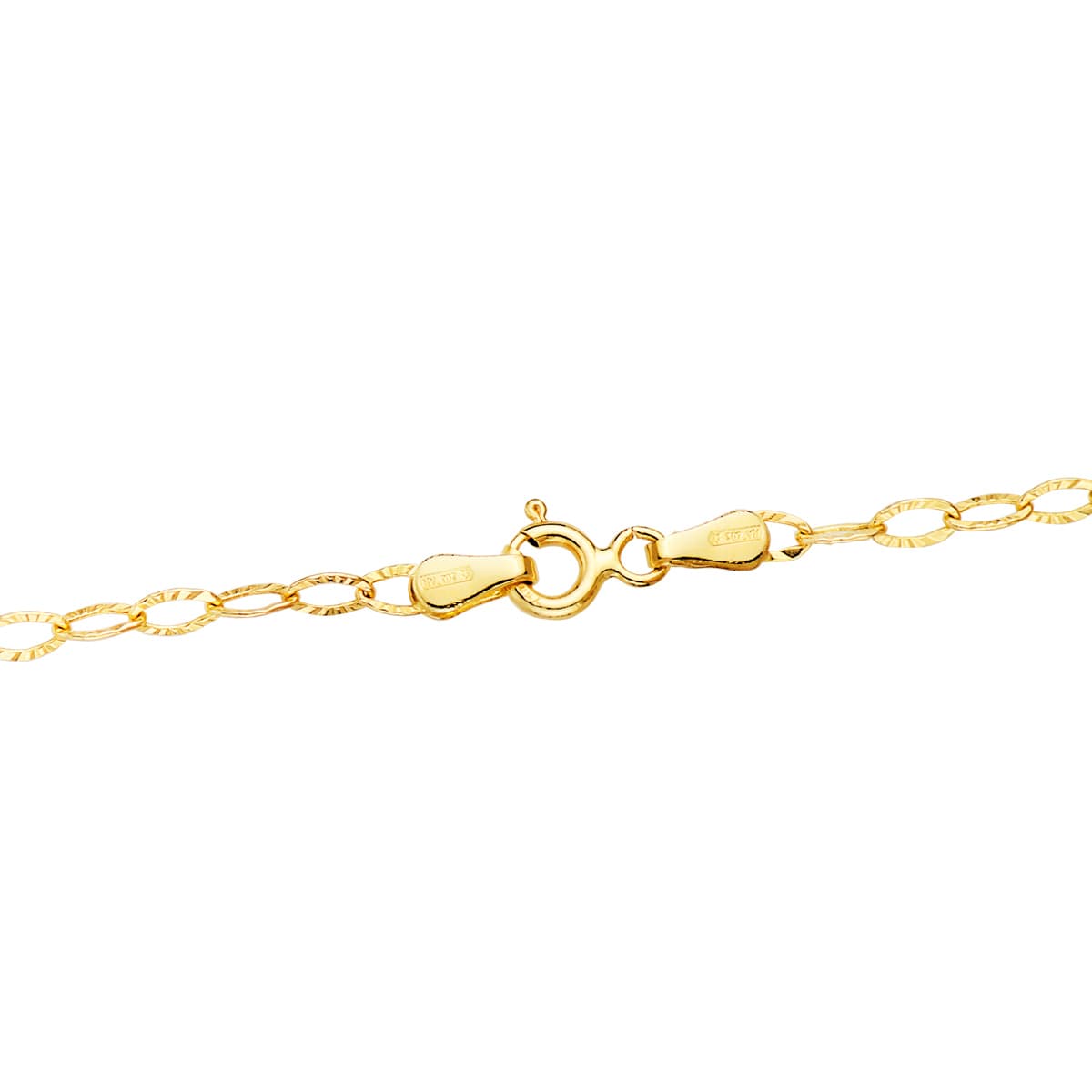 18K Chaîne Forçat Creuse Facettée en Or Jaune. Longueur 45 Cm - Largeur 2.5 mm