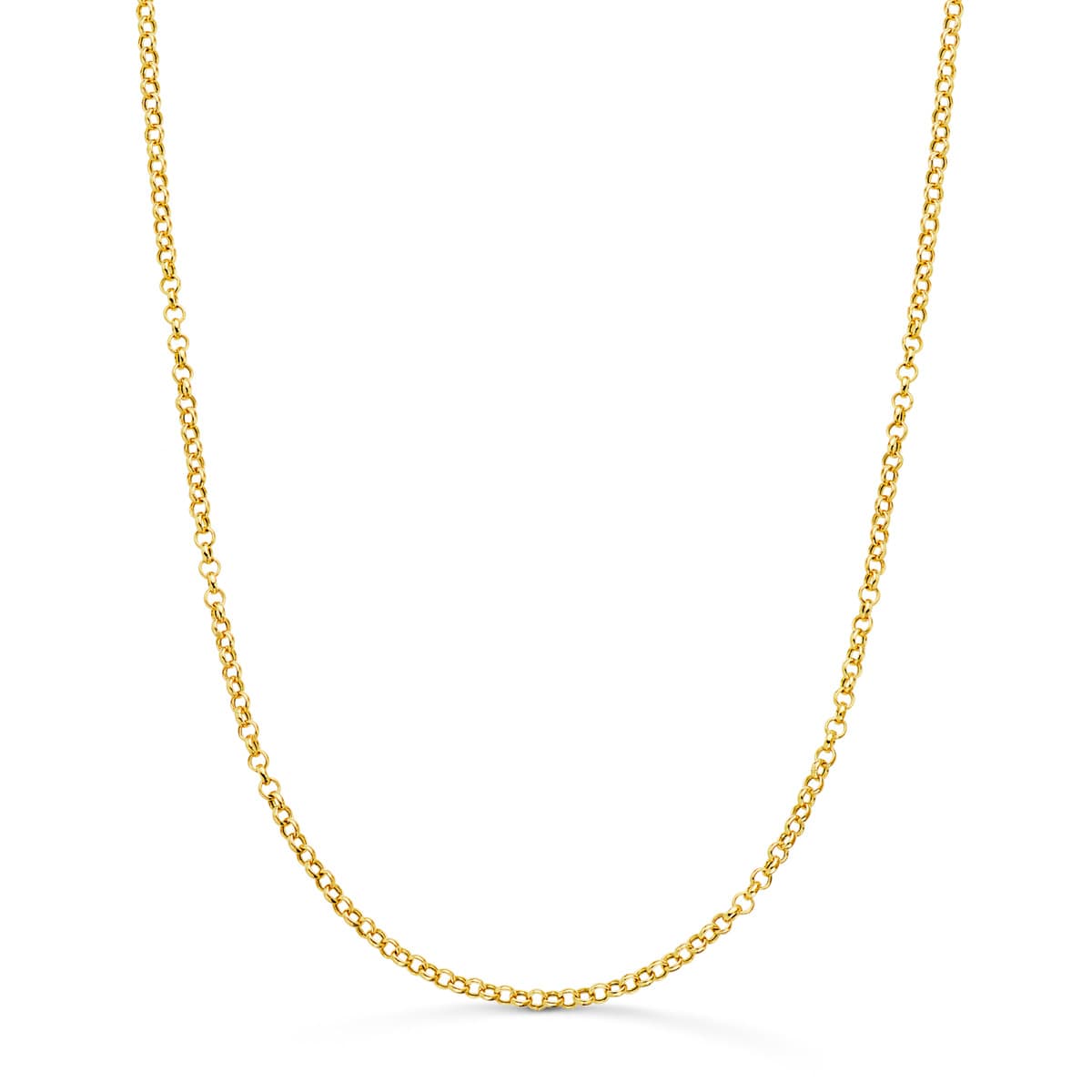 18K Hollow Jaseron Chain. Width: 2 mm Length: 50CM.SPRING RING CLASP
