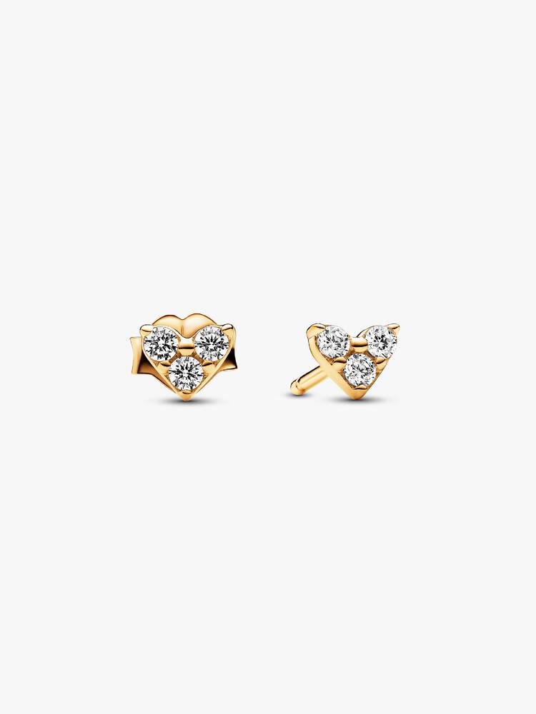 Earrings Pandora - Three Stone Heart Stud Earrings | 263003C01