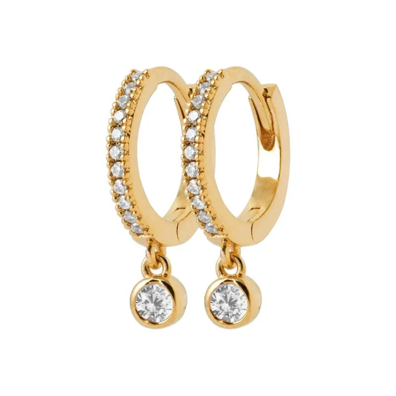 Charm – Weiß – vergoldet – Creolen