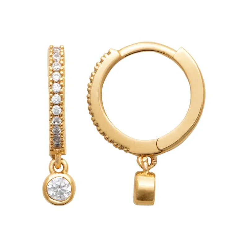 Charm – Weiß – vergoldet – Creolen, Ansicht 2