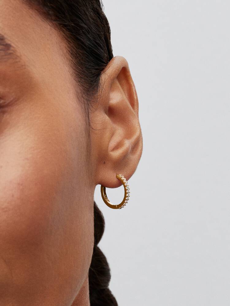 Boucles d'oreilles Pandora - Mini Créoles Scintillantes Dorées | 264649C01