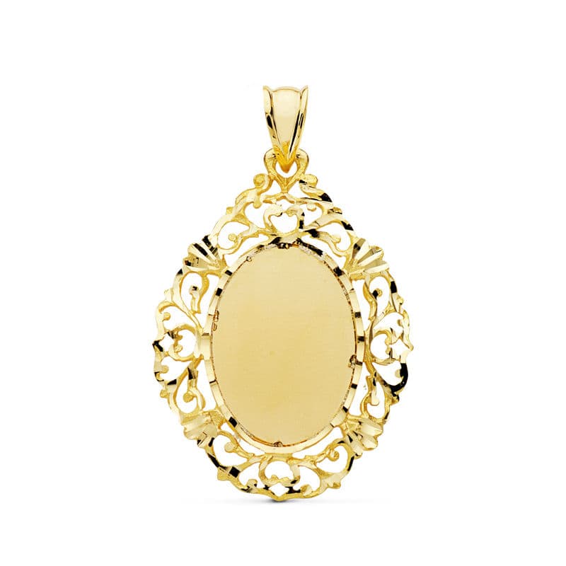 Plaque Or Jaune 18K Ouverture Clôture 36X26 mm