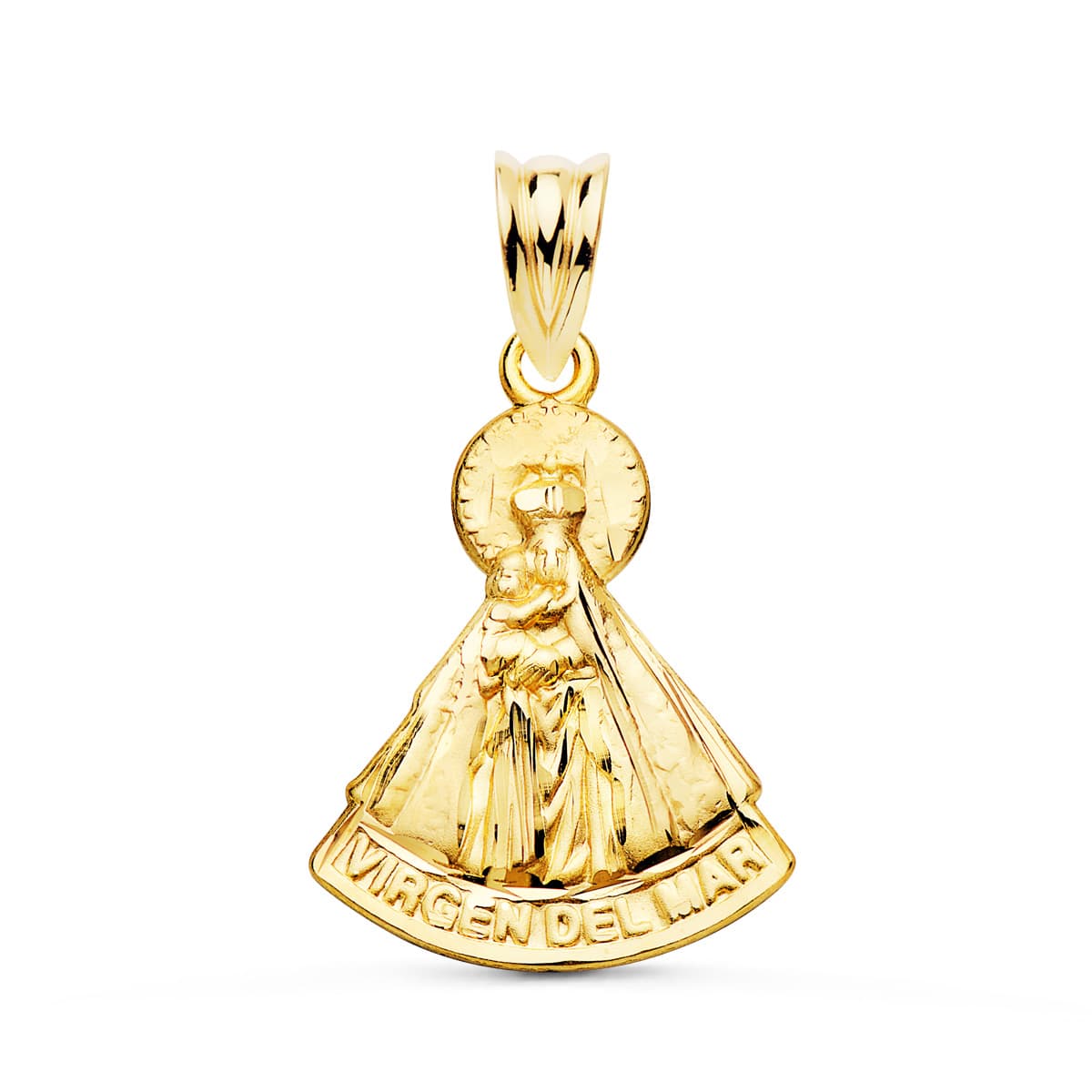 18K Médaille Or Jaune Vierge 20 X 17 mm