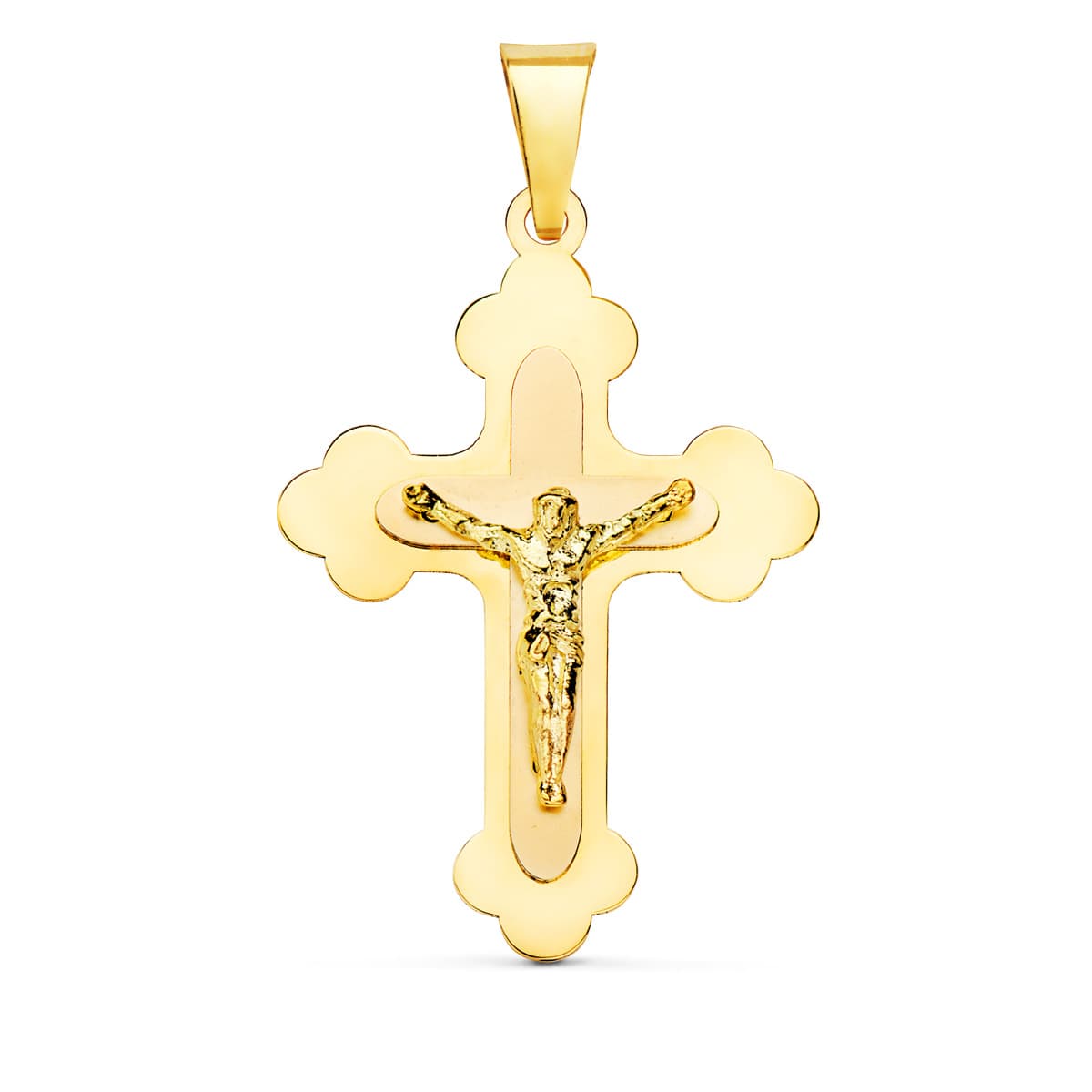 Croce in Oro Giallo 18K con Cristo in Puglia 32X22 mm