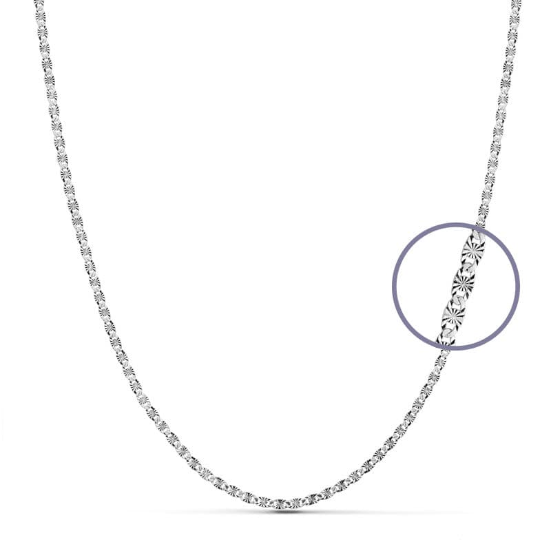 18K vitguld Diamant marinkedja 40 Cm. 2 mm