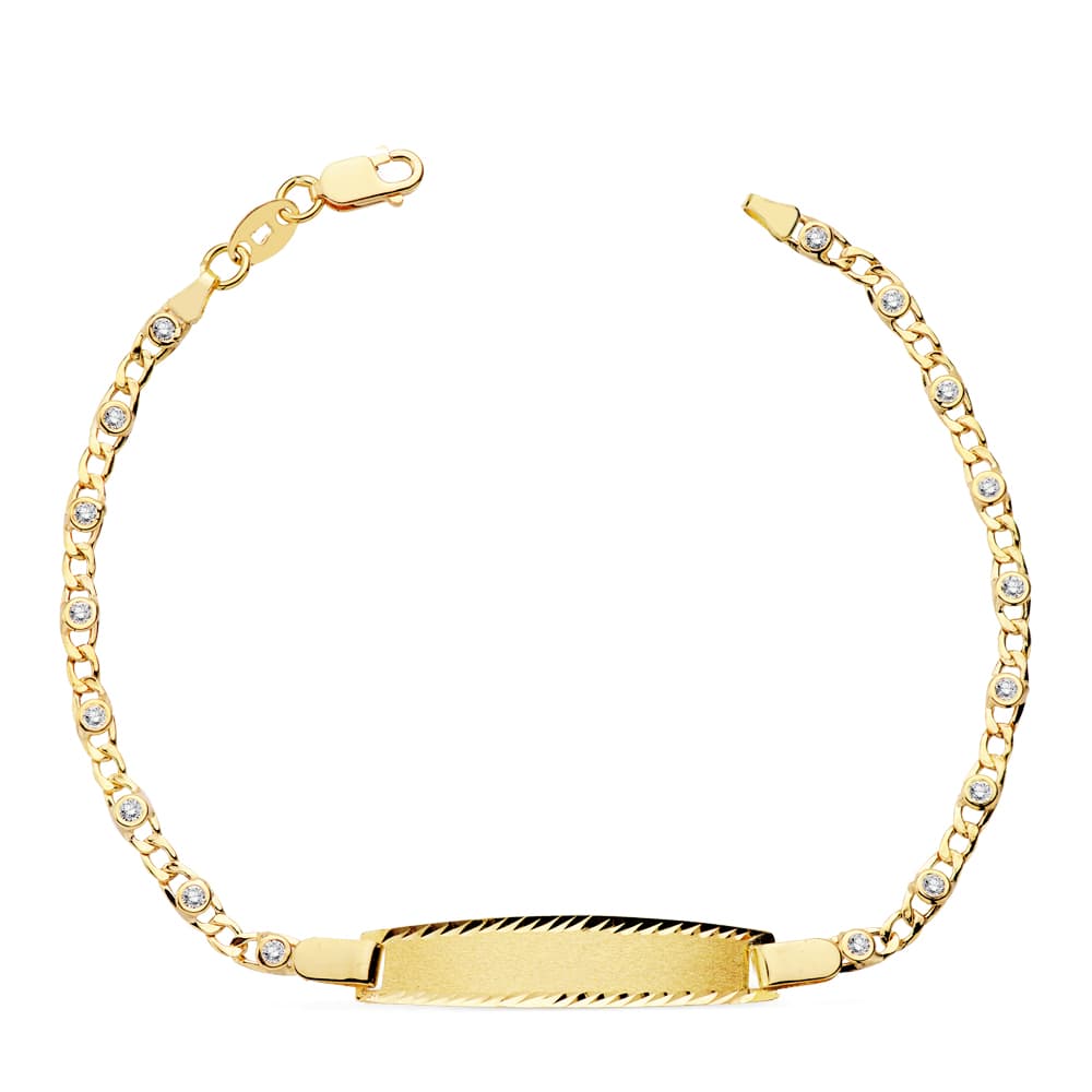 Gourmet Bracelet 18K Yellow Gold Zircon 165CM 25 mm