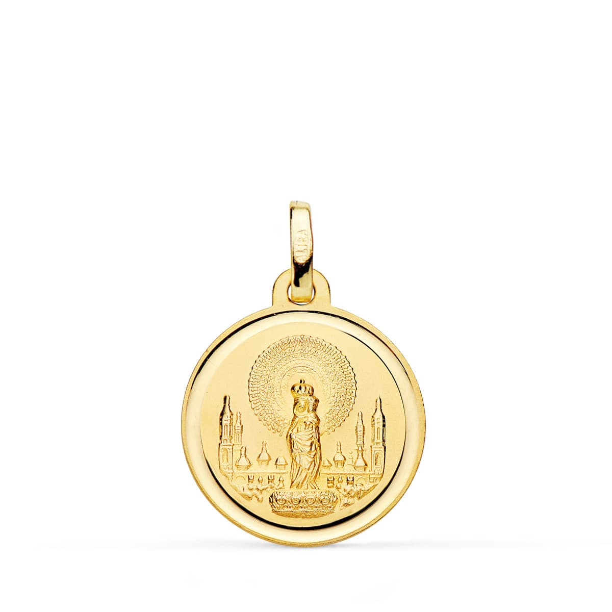 18K Médaille Vierge du Pilar 18 mm
