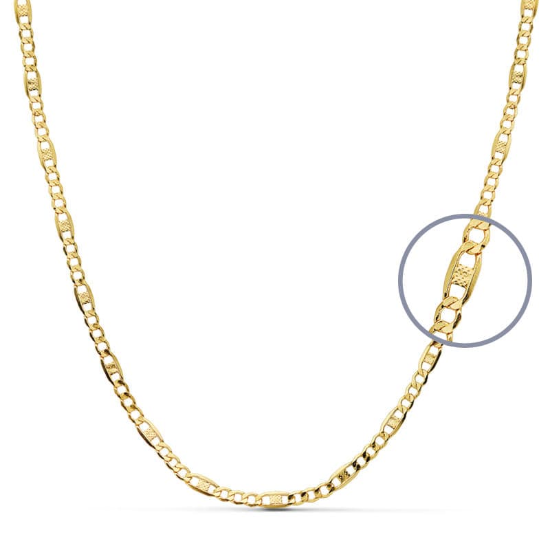 Chaine Or Jaune 18K Cartier 3X1 Creuse Largeur : 2,5 mm Longueur : 60 Cm