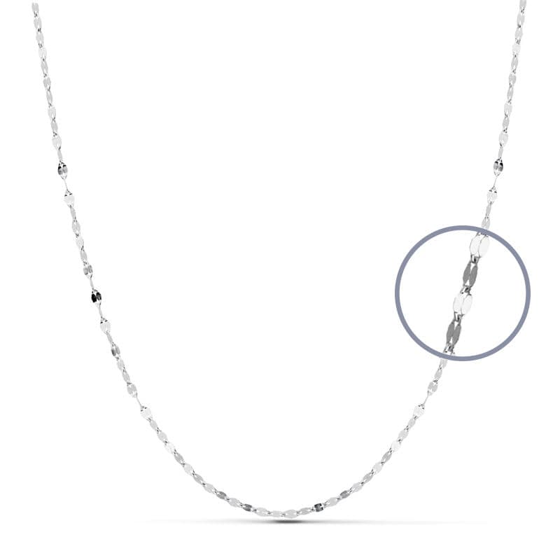 Cadena de Oro Blanco de 18K. 45cm. 1,8 mm