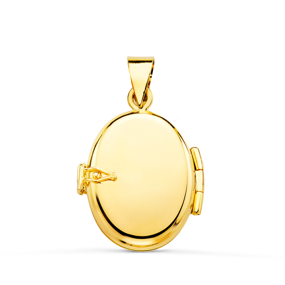 Charme Porte Photo Ovale Looker 18K Travaillée Or Jaune 18X14 mm