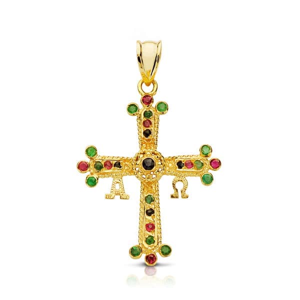 Crucea Covadonga Aur Galben 18K Mic 28X24 mm