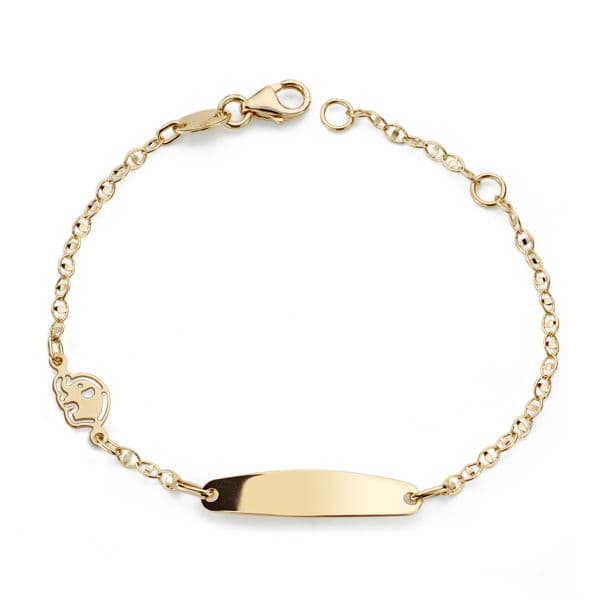 Gourmet Elefant Armbånd 18K Gul Guld 14 Cm