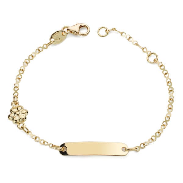 Gourmet Bracelet Or Jaune 18K Motif Fleur 14 Cm
