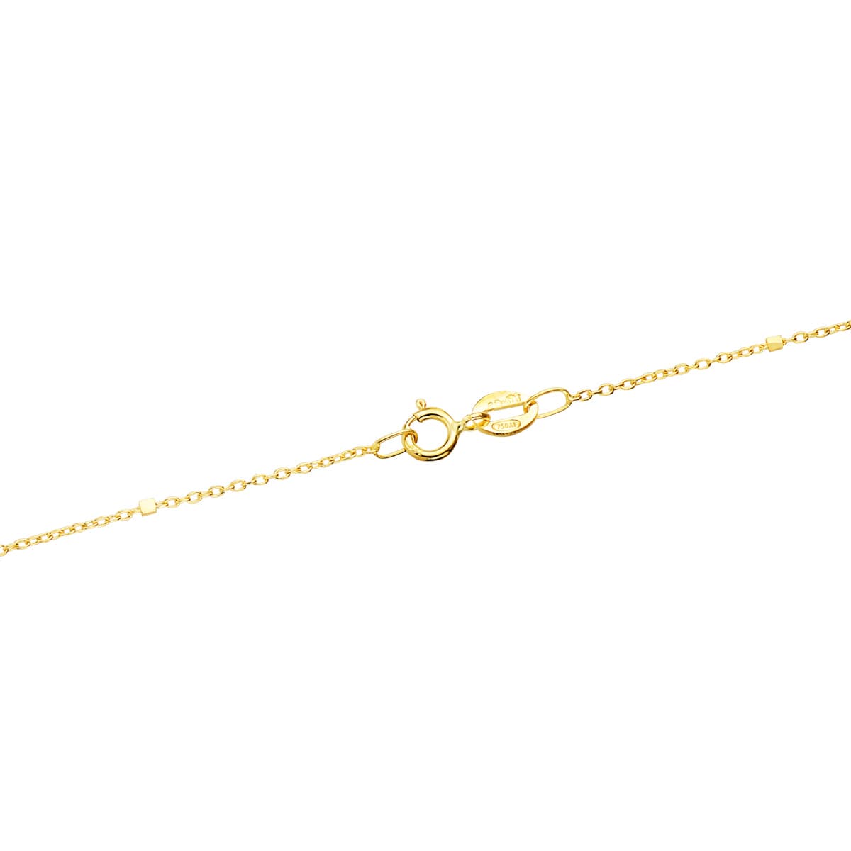 Chaîne et Cubes Forcés Combinés Or Jaune Massif 18K Longueur 45 Cm Largeur 1 mm